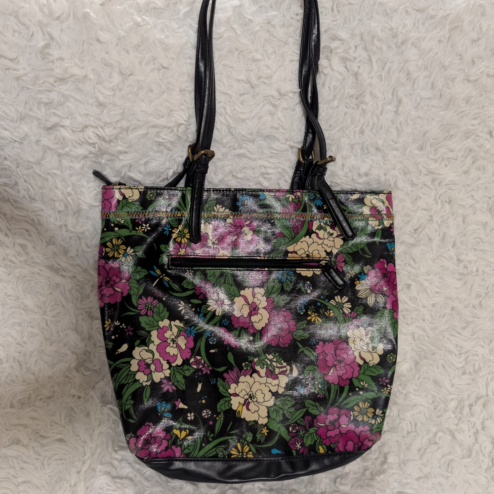 Floral Black Tote Bag